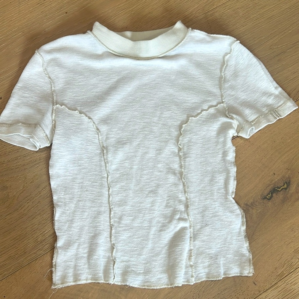 BDG urban outfitter white cropped t shirt